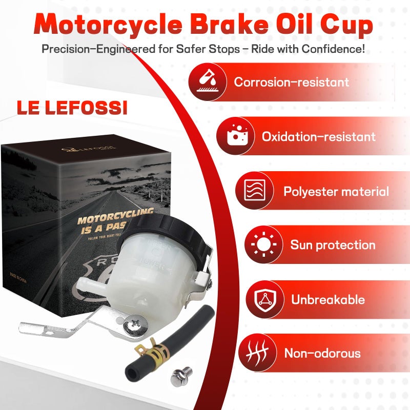 LE LEFOSSI Motorcycle Front Brake Master Cylinder Brake Pump Tank Oil Cup Fluid Bottle Reservoir w/Bracket Aftermarket Part Compatible with for Suzuki GSXR 600 1997-2005 GSXR 750 2000-2005 GSXR 1000 - Image 4